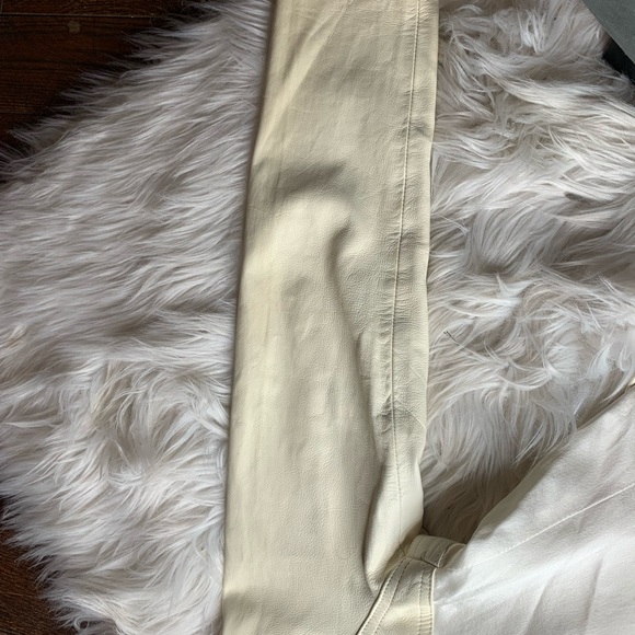 Silk and leather Champagne color moto - Picture 13 of 15